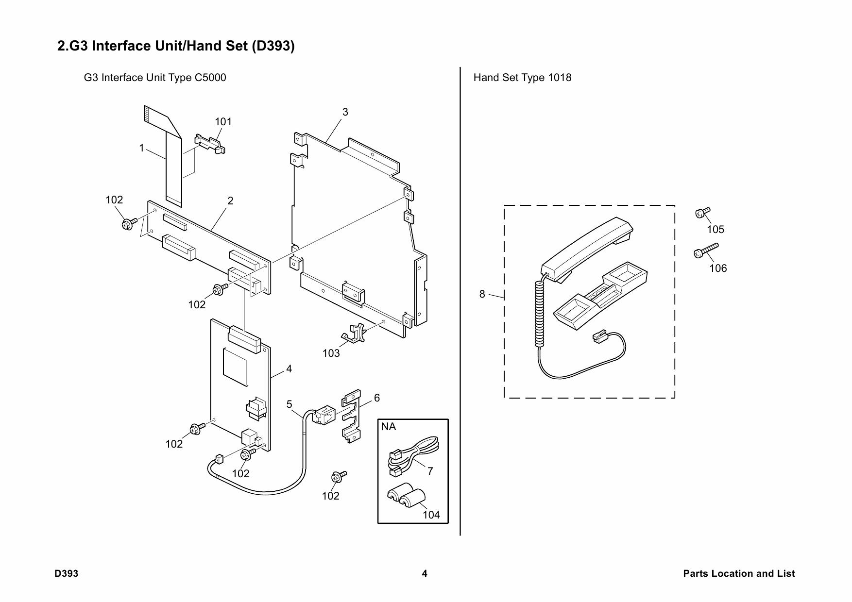 RICOH Options D399 FAX-OPTION-TYPE-C5000 Parts Catalog PDF download-4